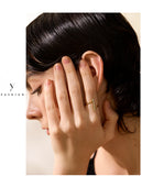 18K Gold Plated Unique Stainless Steel Geometric AAA Zirconia Diamonds Twisted Chic Ring