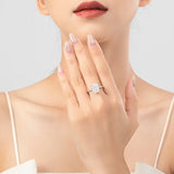 Luxury Radiant Cut AAAA Lab Created Diamond 925 Sterling Silver Fine Rings