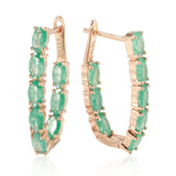 14 Karat Rolled Gold Oval Multicolor AAA Zircon Crystals Long Drop Luxury Earrings