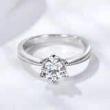 New Fine Snowflake Design 0.5/1ct D Colour Moissanite Diamond Rings Sterling Silver Engagement GRA Luxury Jewellery
