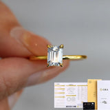 Terrific 1Carat Princess Cut Moissanite Solitaire Diamond Rings Silver 18K Gold Plated Wedding Engagement Jewellery