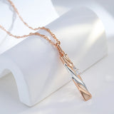 14K Filled Gold Fashion Geometric Hollow AAA Zircon Diamonds Elegant Pendant Necklace