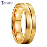 Brushed And Center Groove Finish 6MM Men Women Tungsten Wedding Rings
