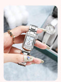 Luxury Brand Stainless Steel Strap Watches for Women -  Fashion Simple Square Quartz Watches, Ideal Gifts