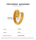 Trendy Wide Chunky Women Stainless Steel Cuff Bangles, Attractive Spiral Texture PVD Gold Plated Daily Wear Bracelet - The Jewellery Supermarket