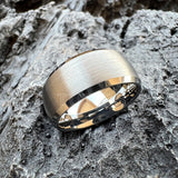 Domed Brushed Finish Large 10mm Classic Tungsten Carbide Men Women Wedding Rings