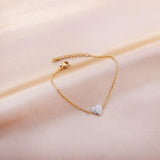 Popular Low Price Crystal Charm Bracelets - Stainless Steel Gold Colour Heart Chains Bracelets for Women - The Jewellery Supermarket