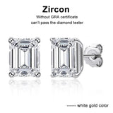 Amazing D Colour VVS1 Emerald Cut Moissanite Diamonds Earring - Sterling Silver Fine Jewellery