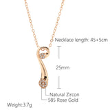 Fashion Geometric 14K Filled Rose Gold AAA Zircon Diamonds Necklace For Women - Luxury Trendy Jewellery