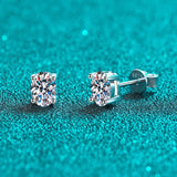 Classic 0.5-3 Carats Oval Asscher Cushion Emerald Cut Moissanite Diamond Stud Earrings