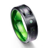 New Arrival Green Carbon Fiber Dragon Tungsten Carbide Rings for Woman Men - Popular Wedding Rings - The Jewellery Supermarket