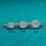 Dazzling 2ct Moissanite Diamonds Halo Engagement Wedding Rings For Women Silver Fine Jewellery with certificate