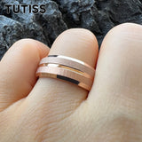 Sandblasted Finish 14K Gold Plated  6mm/8mm Tungsten Carbide Rings for Men Women