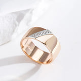 14 Karat Gold Filled Luxury AAA Zircon Diamonds Gold Silver Colour Mix Design Rings