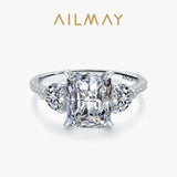 Exquisite Luxury Princess Cut 3ct  AAAA Lab Created Diamond 925 Silver Ring