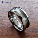 Grooves Domed Polished Finish 4/6/8mm Tungsten Wedding Engagement Rings