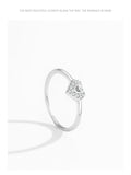 Glamorous Heart-shaped Sterling Silver Sparkling AAAA Lab Created Diamonds Ring
