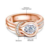 Luxury Brand GRA Certificate 7mm 1.2ct  Bow Knot Moissanite Engagement Wedding Rings For Women Fine Jewellery