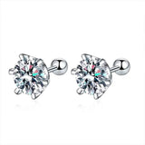 Splendid 8mm 2 Carat Moissanite Diamonds Stud Screw Thread Earrings For Women - 925 Sterling Silver Fine Jewellery - The Jewellery Supermarket