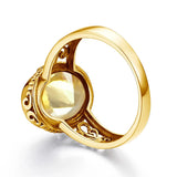 Fabulous Trending Luxury Yellow Gold Lab Created Gemstones Big Rings For Women - Oval Cut Stone Art Deco Jewellery  - The Jewellery Supermarket