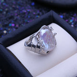 Irregular, Organically shaped Coin/Keshi Big Baroque Pearl Silver Gold Colour Rings