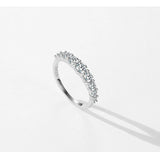 Luxury Sparkling Round AAAA Lab Created Diamond 925 Silver Eternity Ring