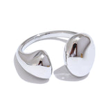 18K Gold Plated Stainless Steel High Quality Minimalist Smooth Fashion Adjustable Ring