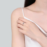 White Champagne Gold Plated Heart Shape Moissanite Diamonds Rings For Women 925 Sterling Silver Wedding Fine Rings