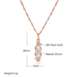 Marvelous Light Luxury Spiral Geometric Rolled 14K Rose Gold AAA Zircon Diamonds Necklace - Trendy Jewellery