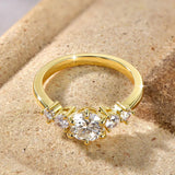 Elegant VVS1  D Colur 1.0CT 6.5MM D Moissanite Diamond Rings Exquisite Jewellery