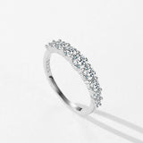 Luxury Sparkling Round AAAA Lab Created Diamond 925 Silver Eternity Ring