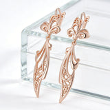 Delicate Flower Design 14K Gold Filled Long Dangle Earrings High Quality Fine Jewellery