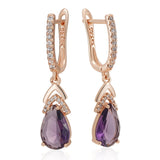 14 Karat Gold Filled Elegant Lilac AAA Zircon Crystals Earrings For Women Fine Jewellery