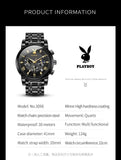 Casual Luxury Original Waterproof Calendar Stainless Steel Multifunction Quartz Fashion Trendy Top Brand Watches