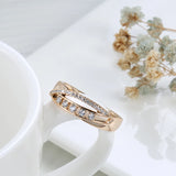 Trendy High Quality AAA Zircon Diamonds 14K Filled Rose Gold Rings For Women - Luxury Party Fine Jewellery