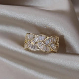 New Design Woven Twist Elegant Luxury AAA Zircon Crystals Rings - Fashion Daily Use Jewellery - The Jewellery Supermarket