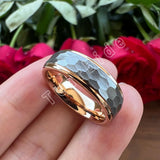 New Multi-Faceted Brushed Finish 6mm 8mm Stylish Tungsten HammerWedding Rings For Men Women - Trendy Jewellery - The Jewellery Supermarket