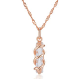 Marvelous Light Luxury Spiral Geometric Rolled 14K Rose Gold AAA Zircon Diamonds Necklace - Trendy Jewellery