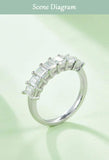 Baguette Shape D Colour VVS1 4*3mm Emerald Cut Moissanite Eternity Rings S925 Sterling Silver Classic Fine Jewellery
