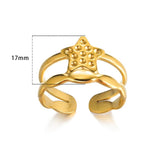 New in Stainless Steel Rings For Women Girls - Butterfly Heart Round 18K Gold Colour Minimalist Cute Oval Rings - The Jewellery Supermarket