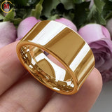 Flat Finish Design 10MM 12MM Wide Glossy Large Men's Shiny Wedding Tungsten Ring