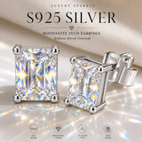S925 Sterling Silver Radiant Shape 3EX Cut Certified 2.0ct Moissanite Women's Earrings Party Jewelry Gifts With GRA Certificate