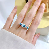 Remarkable 3.6CT Round Cut 5 Sparkling Moissanite Diamonds Silver Women's Engagement Wedding Ring Luxury Jewellery