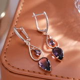 14K Gold Filled Transparent AAA Grey Zircon Crystal Long Drop Earrings Special Jewellery