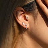 Marquise Cut Moissanite Helix Earrings 925 Sterling Silver Heart Screw Stud Earrings