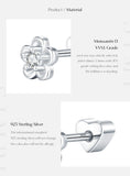Multi -Styles 925 Silver Geometric Moissanite Heart Screw Stud Helix Earrings