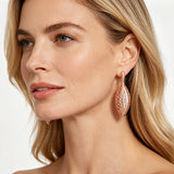 14K Gold Filled Geometric Rhombus Full AAA Zircon Diamonds Dangle Elegant Earrings