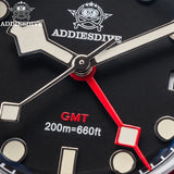 Luxury GMT Men's Diving Watch 200m Waterproof Bubble Mirror Glass Quartz Watch