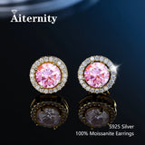 S925 Silver Platinum And Gold Plating Moissanite Stud Earrings Women Fine Jewellery