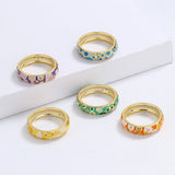 Selection of Bright Handmade Enamel 925 Silver Colorful Classic Rings